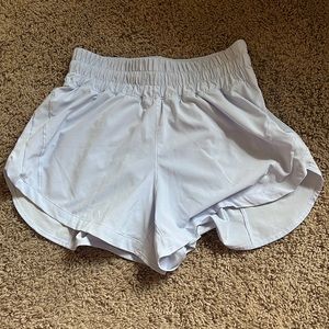 Lululemon track that high rise short 3” lined in pastel blue